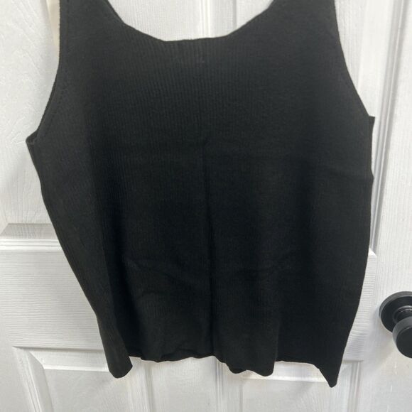 NWT A New Day Women’s Ribbed Knit V-Neck Casual Tank Top Black Plus Size 1X - Picture 10 of 16